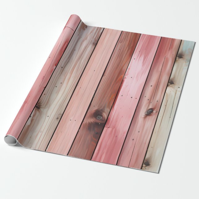 Papel De Regalo Piso de madera Pastel (Desenrollado)