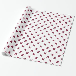 Papel De Regalo Pisos cruzados de moras sobre blanco