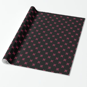 Papel De Regalo Pisos cruzados de moras sobre negro