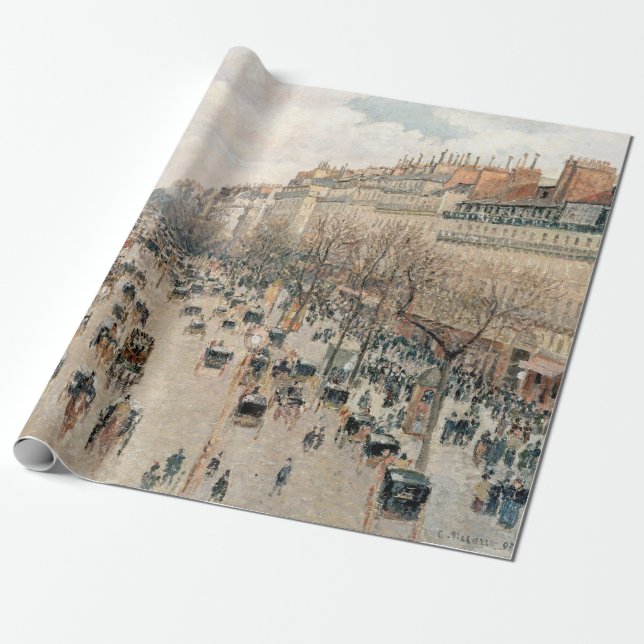 Papel De Regalo Pissarro - Boulevard Montmartre, tarde del sol (Desenrollado)