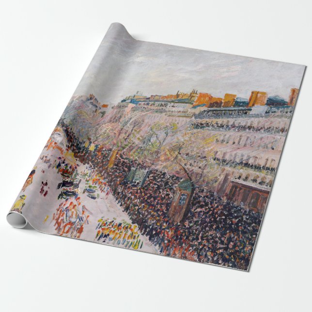 Papel De Regalo Pissarro - Montmartre, Mardi Gras en el Boulevard (Desenrollado)