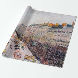 Papel De Regalo Pissarro - Montmartre, Mardi Gras en el Bulevar