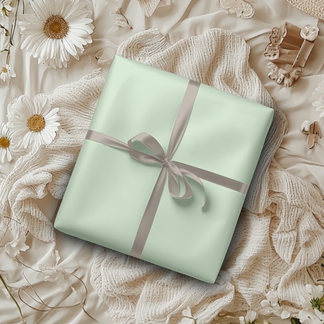 Papel De Regalo Pistacho Pastel Color Sólido | Clásico | Elegante (Subido por el creador)