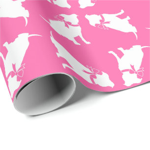 Papel De Regalo Pitbull, Chica rosado de Baby Shower Bulldog Pit
