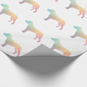 Papel De Regalo Pitbull Perro Raza Silhouette Pastel Geométrico