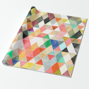 Papel De Regalo PixDezines Boho Watercolor Triángulos/Geométrico