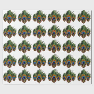 Papel De Regalo PixDezines de fondo de plumas de pavo real