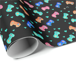 Papel de regalo Pixel Hearts & Controllers - Inver