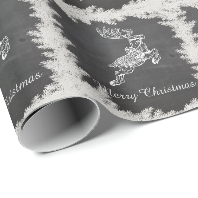 Papel De Regalo Pizarra de Navidades lindos y de moda (Esquina del rollo)
