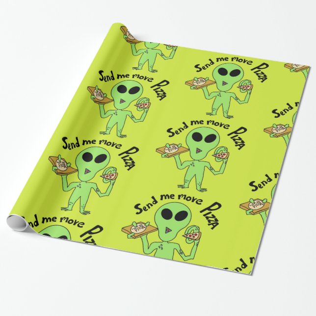 Papel De Regalo pizza alienígena (Desenrollado)