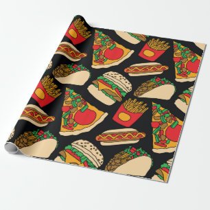 Papel De Regalo pizza de comida rápida hamburguesa hotdog french 