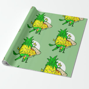 Papel De Regalo pizza kawaii con piña de amor divertido