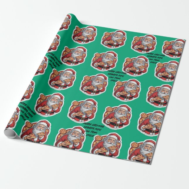 Papel De Regalo Pizza Navidades graciosos WRAP editable (Desenrollado)