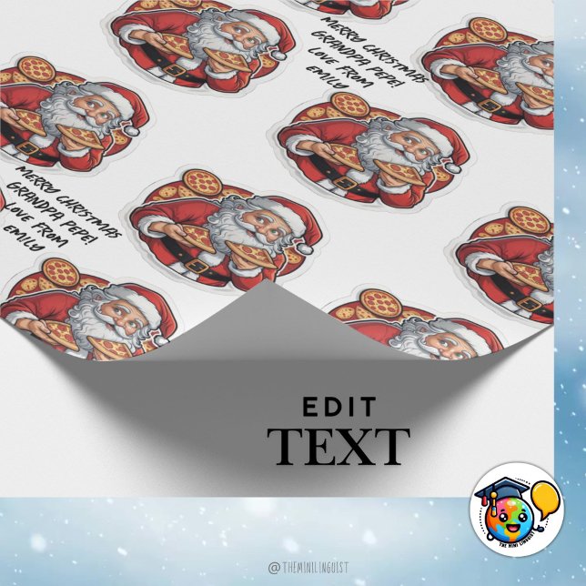 Papel De Regalo Pizza Navidades graciosos WRAP editable (Subido por el creador)