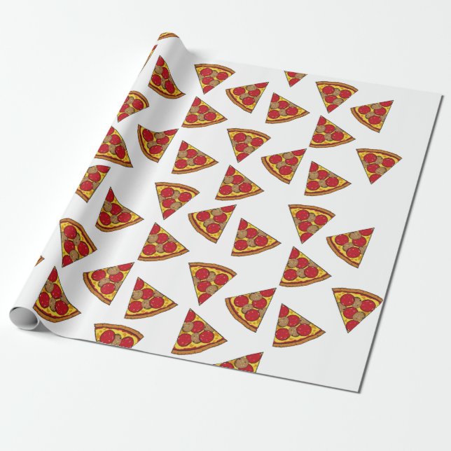 Papel De Regalo pizza patrón trozos (Desenrollado)
