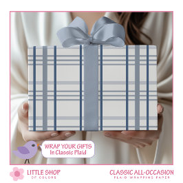 Papel De Regalo Placa azul clásica