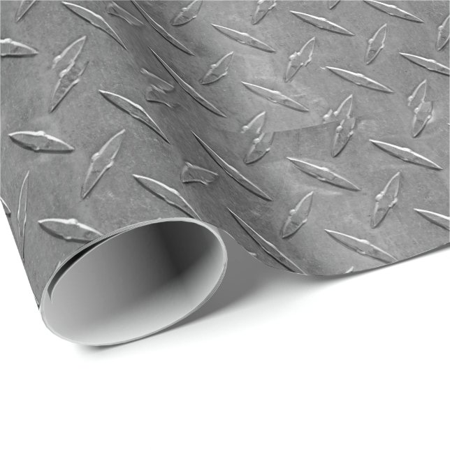 Papel De Regalo placa de diamante gris (Esquina del rollo)