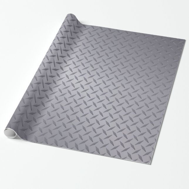 Papel De Regalo Placa de diamante gris de acero (Desenrollado)