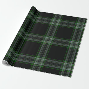 Papel De Regalo Placa de tartán gris verde negro