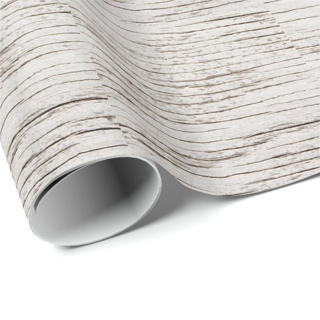 Papel De Regalo Placas de madera blanca meteorológicas (Esquina del rollo)