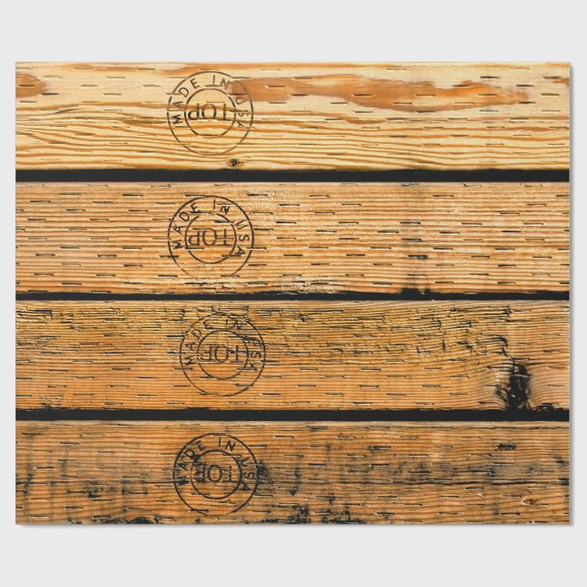 Papel De Regalo Placas de madera estampadas con "Made in USA" (Superficie plana)