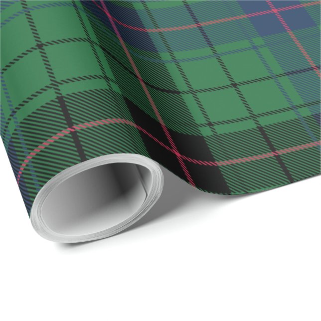 Papel De Regalo Plaid Clan Davidson Classic Rustic Tartán (Esquina del rollo)