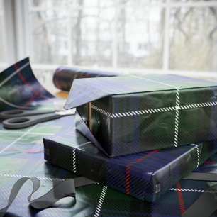 Papel De Regalo Plaid Clan MacKenzie Green Purple Tartán