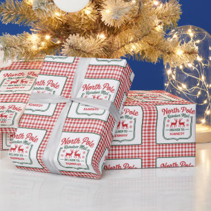 Papel De Regalo plaid de entrega exprés de renos del Polo Norte
