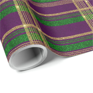 Papel De Regalo Plaid de Mardi Gras