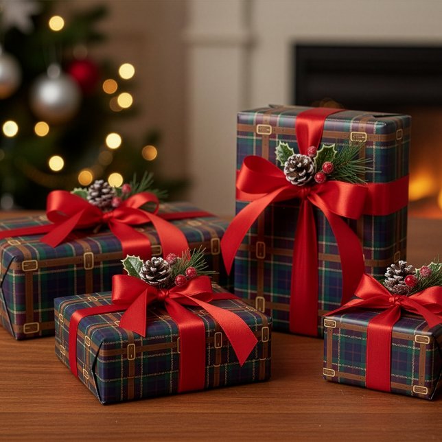 Papel De Regalo Plaid de Navidad Preppy Lux (Subido por el creador)
