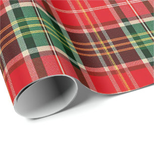 Papel De Regalo Plaid de Navidad Tradicional