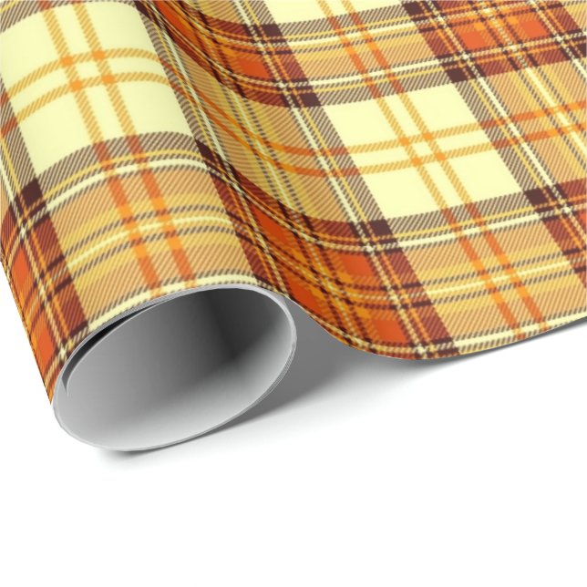 Papel De Regalo Plaid de otoño cálido (Esquina del rollo)