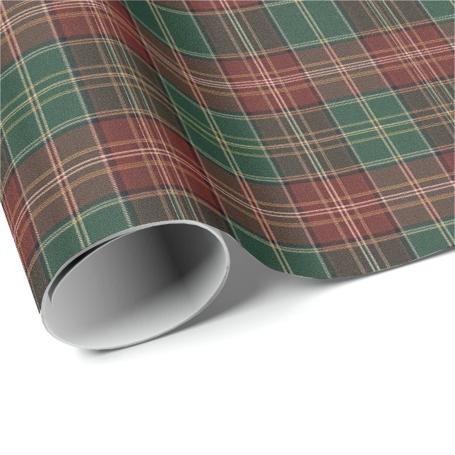 Papel De Regalo Plaid de Otoño Rústico (Esquina del rollo)