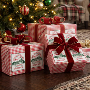Papel De Regalo Plaid Entrega Especial de Santa Polo Norte