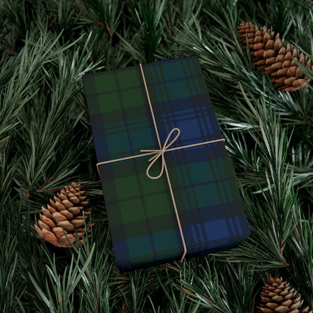 Papel De Regalo Plaid Green Rustic Campbell Military Tartán (Plaid Rustic Clan Campbell Military Tartan Wrapping Paper)
