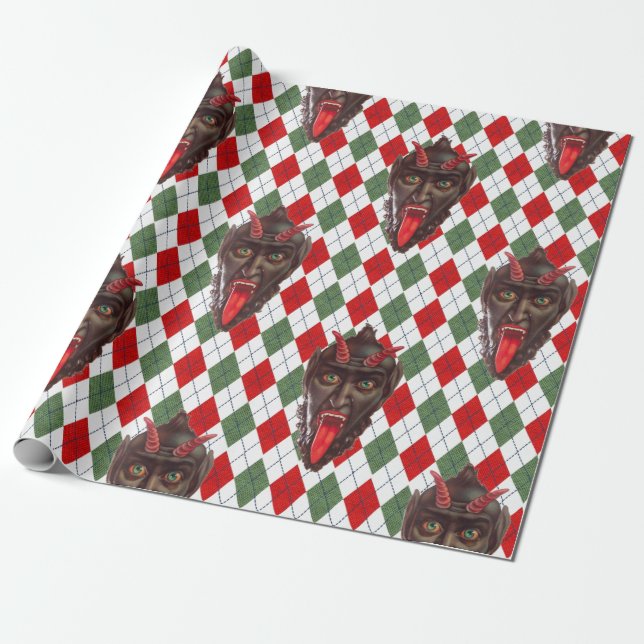 Papel De Regalo plaid navidades krampus (Desenrollado)