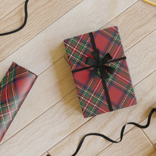 Papel De Regalo Plaid Red Green Rustic Stewart Tartán
