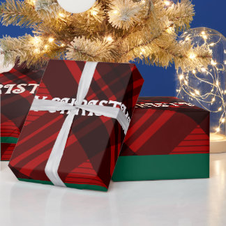 Papel De Regalo Plaid Rojo y Negro Moderno