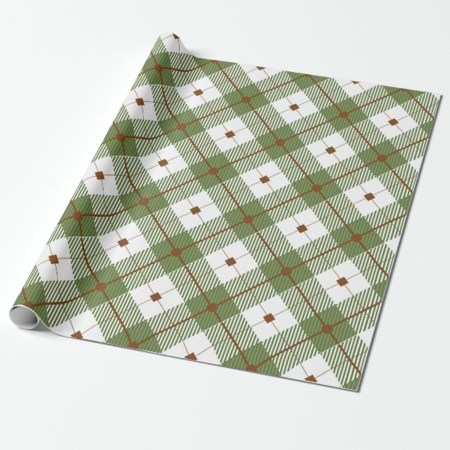 Papel De Regalo Plaid Rústico (Desenrollado)