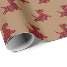 Plaid Scottie Dog Gift Wraping Paper Scotty