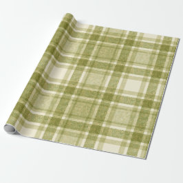 Papel De Regalo Plaid Terroso | Salvia y Crema