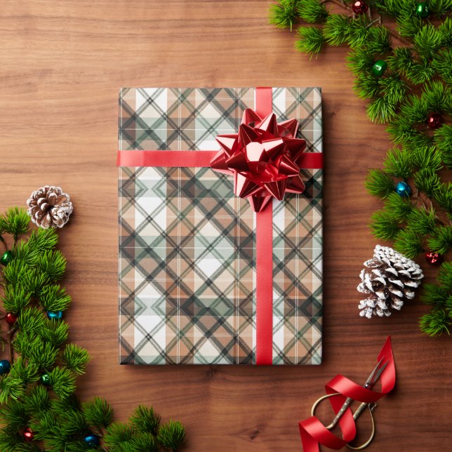 Papel De Regalo Plaid Tierra de Otoño (Regalo de vacaciones)