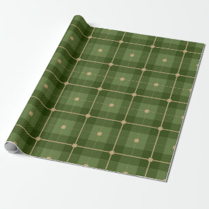 Papel De Regalo Plaid Verde Rústico