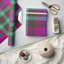 Plaid With Patterned Texture Wrapping Paper