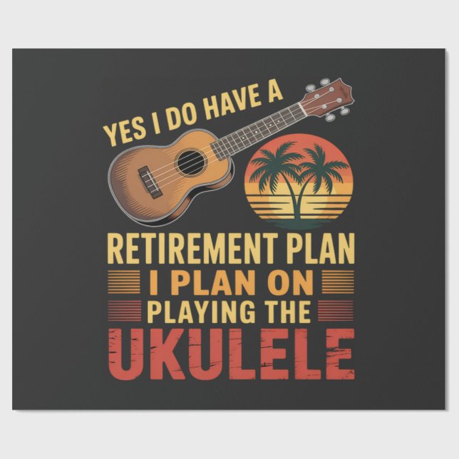 Papel De Regalo Plan de jubilación de ukulele divertido (Superficie plana)