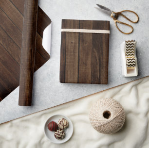 Papel De Regalo Planchas de madera oscura con granos de madera