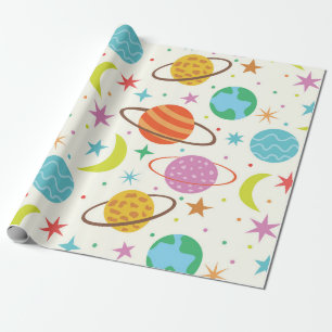 Papel De Regalo Planeta del sistema solar Patrón de espacio exteri