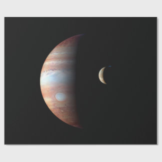 Papel De Regalo Planeta gigante del gas Júpiter y luna galileña Io