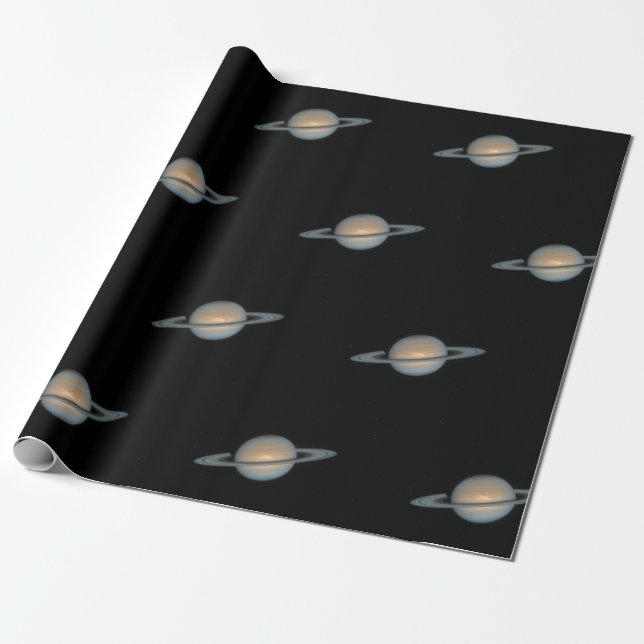 Papel De Regalo Planeta Saturno con patrón de anillo (Desenrollado)
