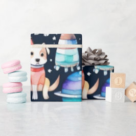 Papel De Regalo Planetas de galaxia de perros espaciales